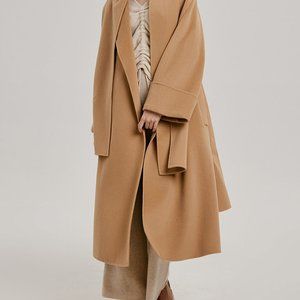 Ma Long Scarf Wool Coat